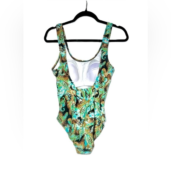 NWT Aliana One-Piece Multicolored Floral Swimsuit w/ Built-In Bra & Low Back, 12 - Picture 5 of 14